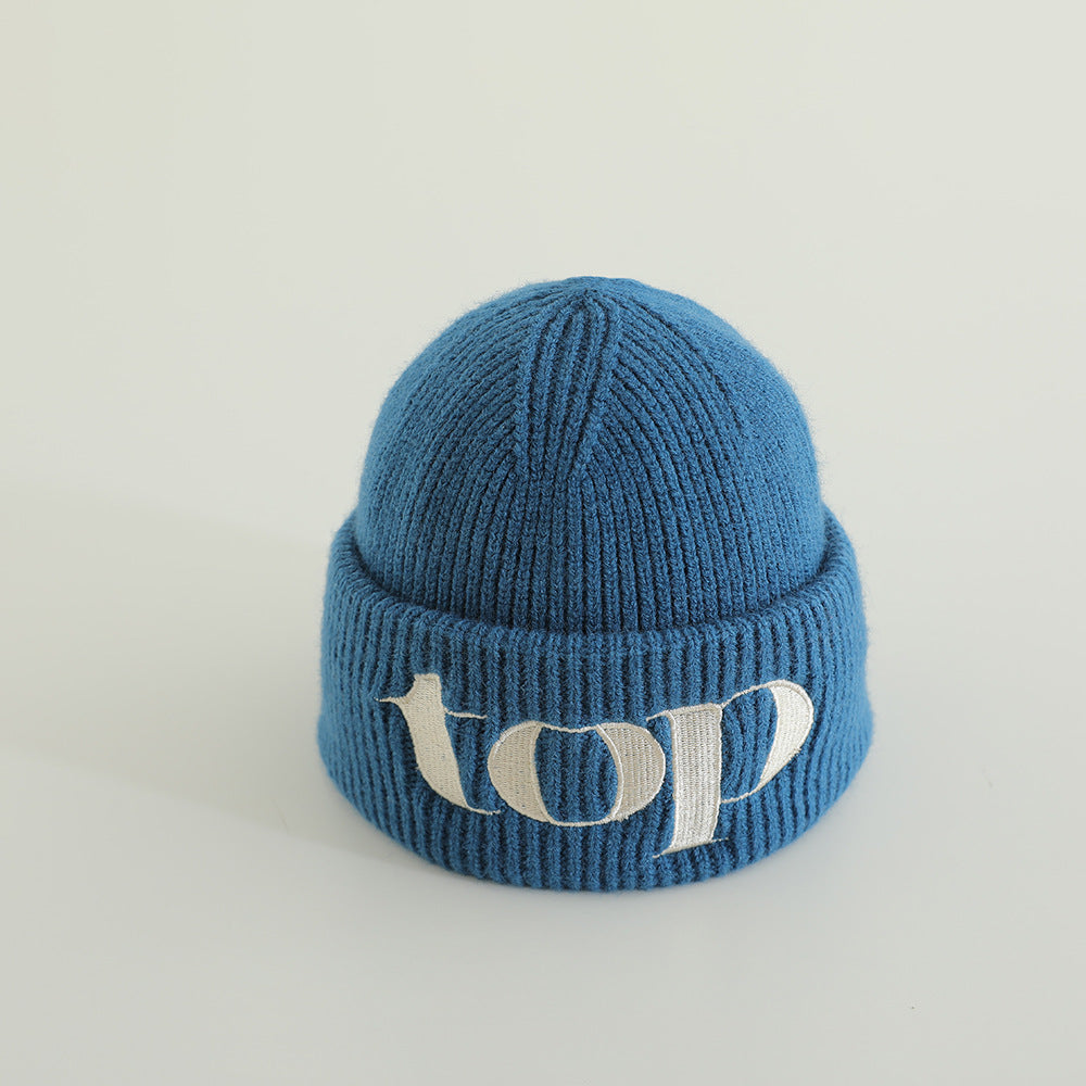 Children's Korean Style Warm Knitted Simple Embroidery Western Boys Kids' Headwear