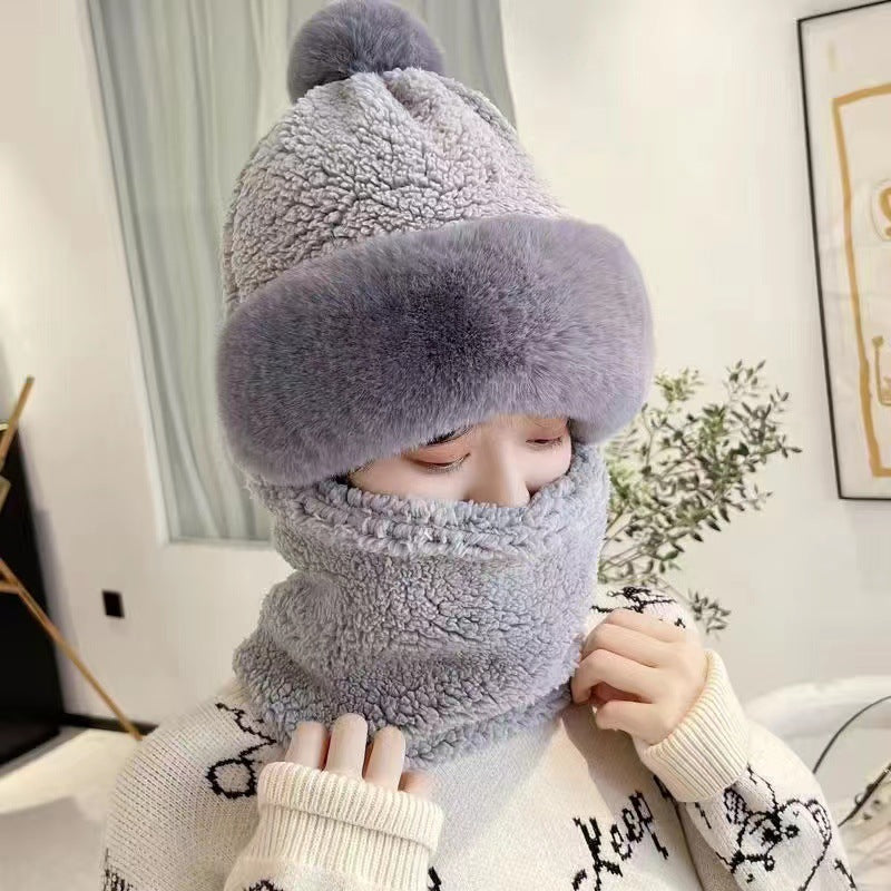 Women's Furry Bucket Hat Fleece-lined Warm Korean Hats & Caps