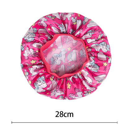 Children's Satin Nightcap Shower Infant Printed Kids' Headwear