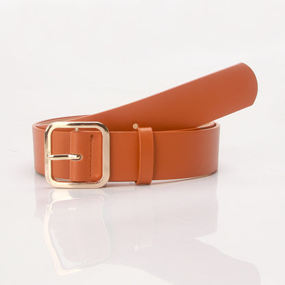 Women's Korean Style Retro Simple Square Buckle Belts