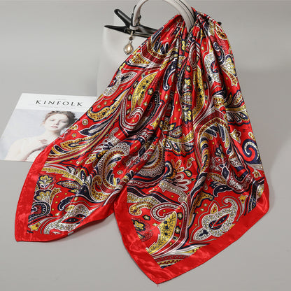 Women's Large Kerchief Silk Autumn Summer Thin Scarfs