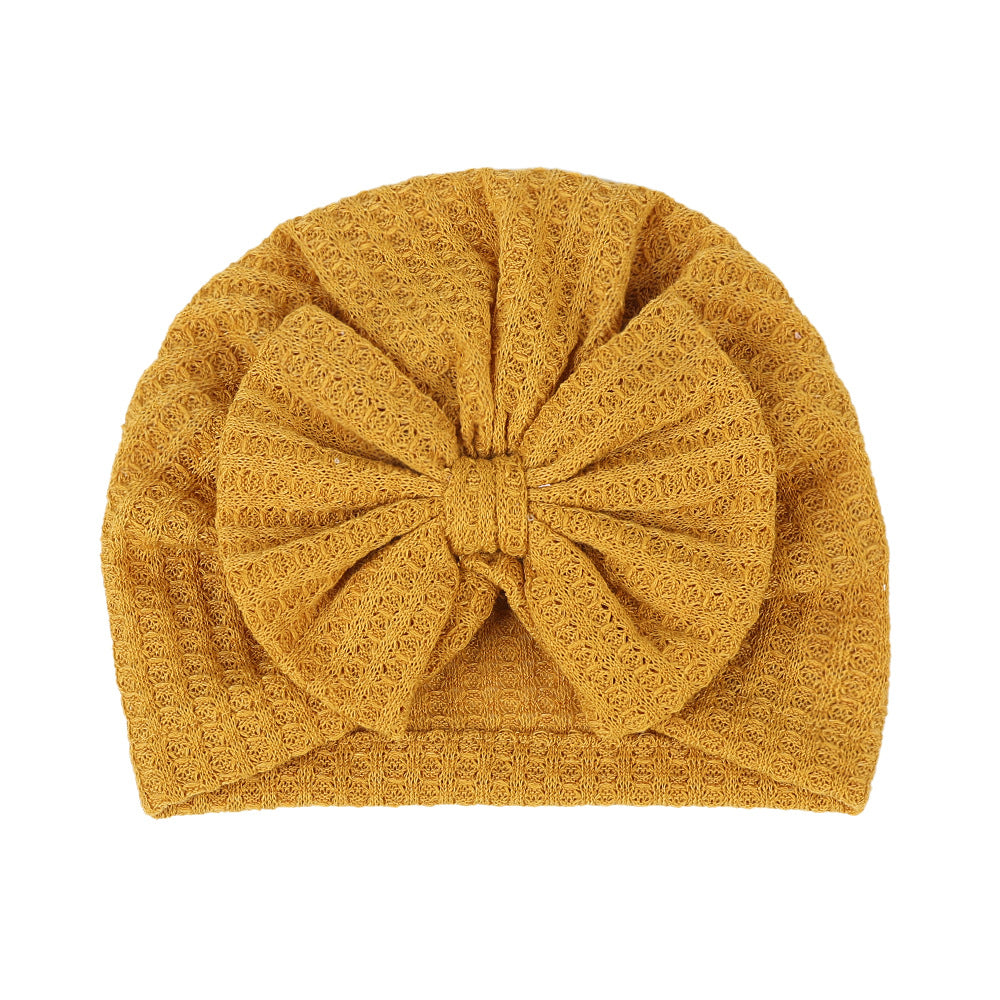 Children's Hat Solid Color Infant Beanie Bow Kids' Headwear