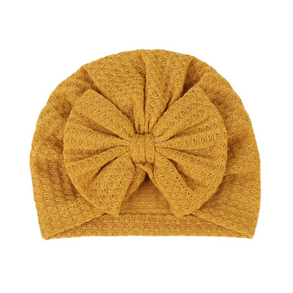 Children's Hat Solid Color Infant Beanie Bow Kids' Headwear