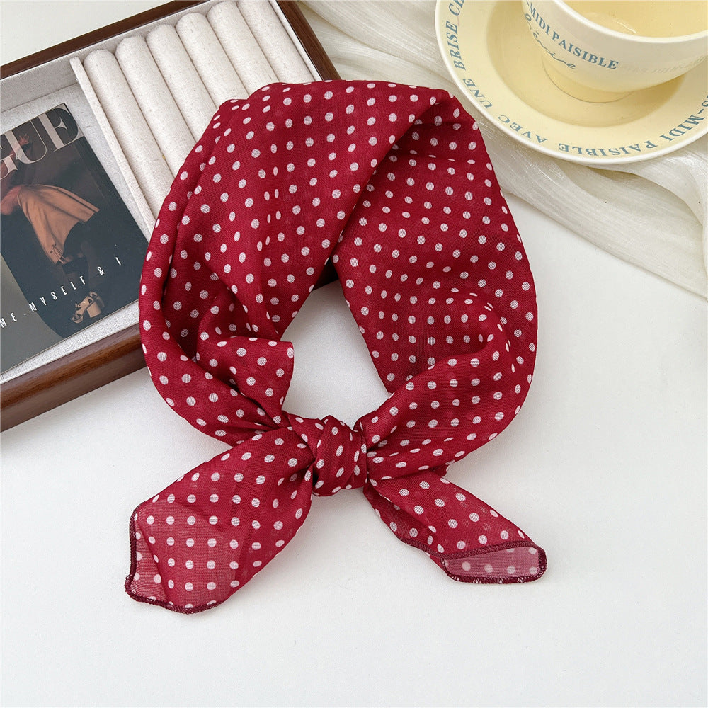 Small Square Towel Silk Female Autumn Summer Bandana Headband Scarfs