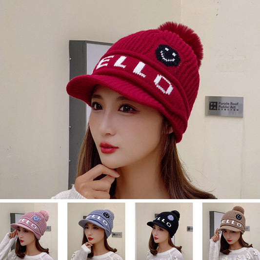 Women's Style Fashion Letter Embroidery Woolen With Brim Plus Hats & Caps