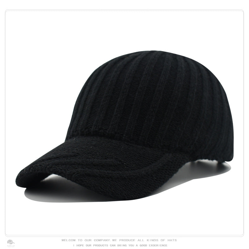 Women's Knitted Wool Baseball Korean Fashion Face Hats & Caps