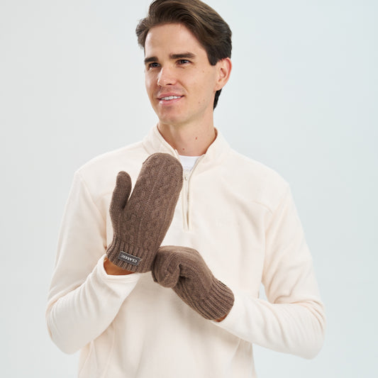 Men's Plus Veet Outdoor Knitted Heat Patches Gloves