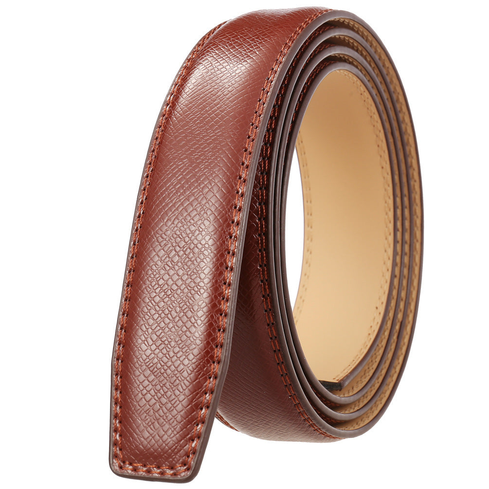 Men's Automatic Buckle Body Two Layers Leather Belts