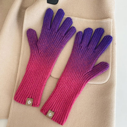 Color Open Finger Touch Screen Winter Gloves