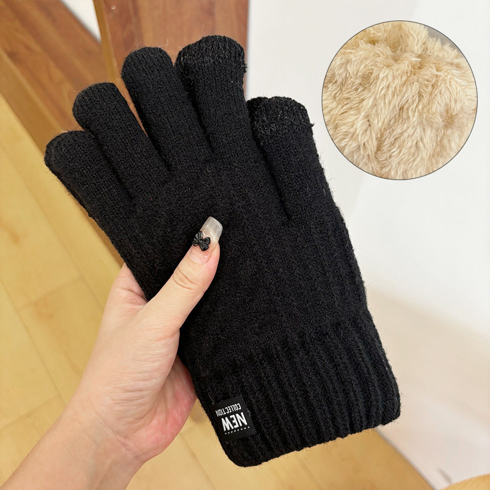 Men's Double Layer Knitting Wool Winter Cold Protection Gloves