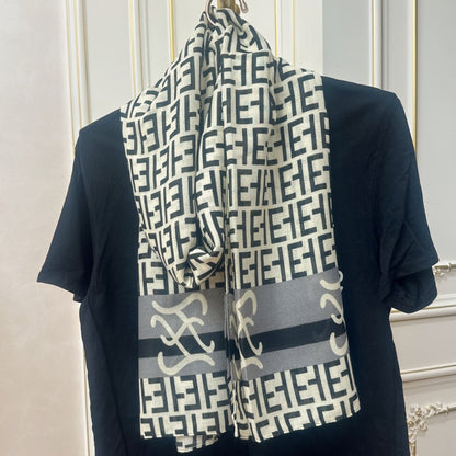 Women's Live Printed Cotton Linen Warm Outer Scarfs