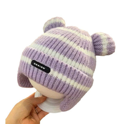 Hat Earmuffs Balls Woolen Boys Cute Kids' Headwear