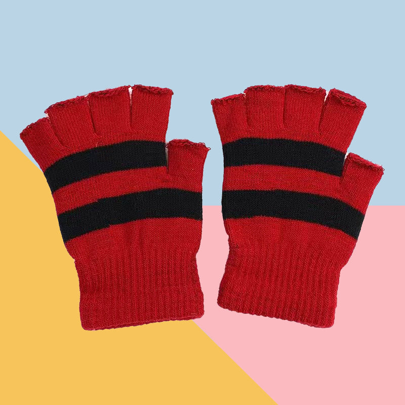 Adult Leaky Five Finger Fleece-lined Writing Office Gloves