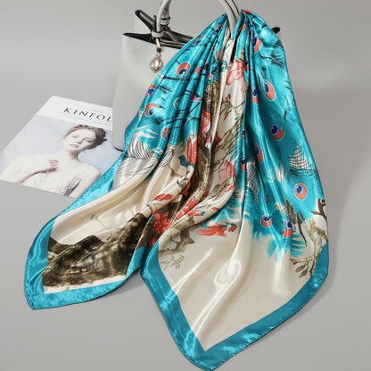 Women's Large Kerchief Silk Autumn Summer Thin Scarfs