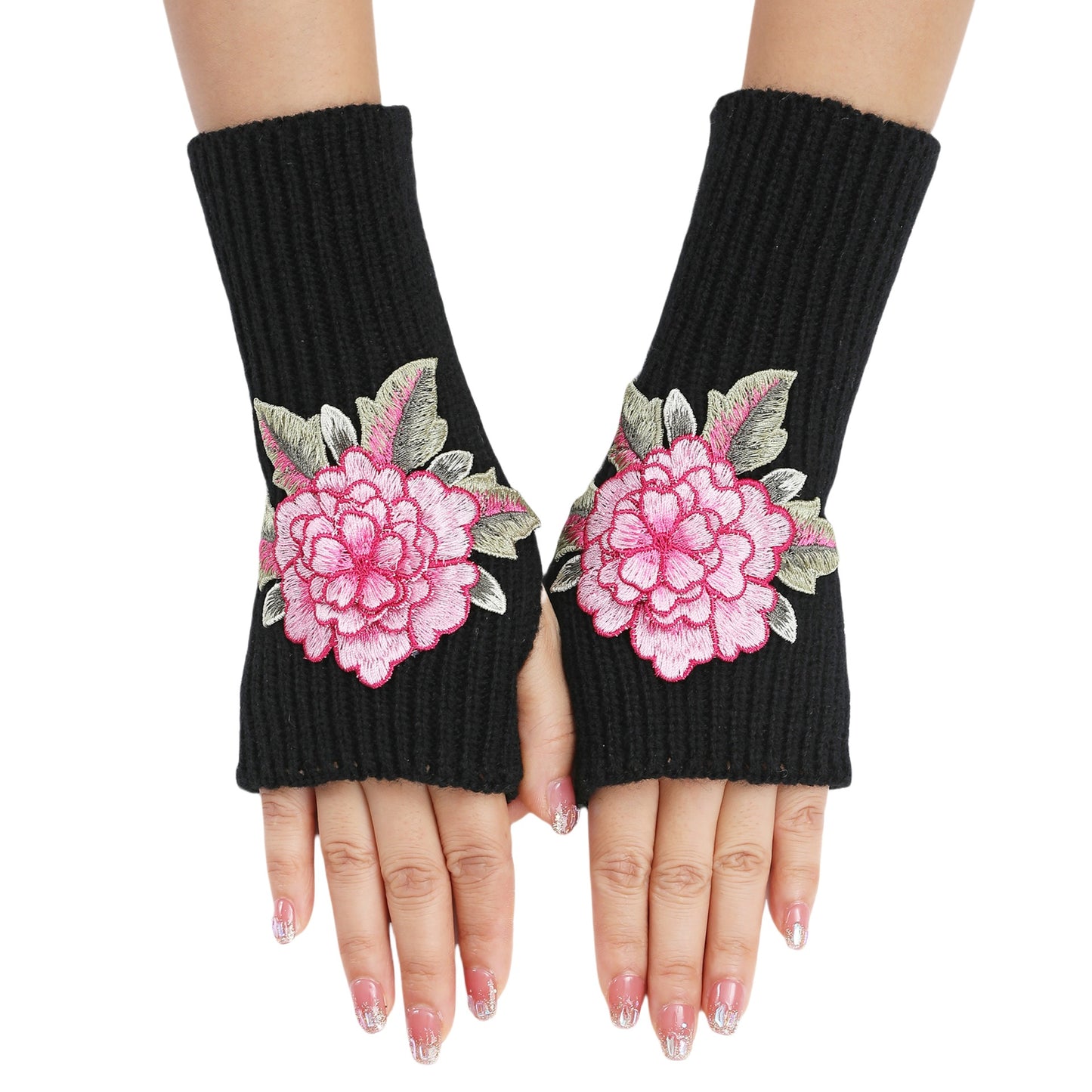 Women's Half Finger Fingerless Fashionable Warm Short Gloves