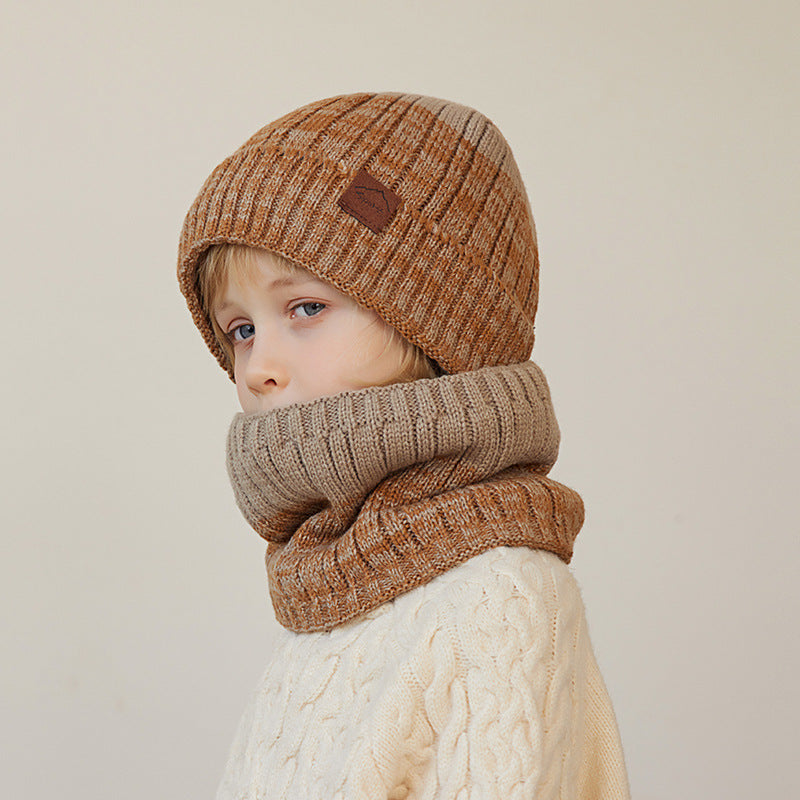 Children's Hat Three-piece Set Big Winter Warm Kids' Headwear