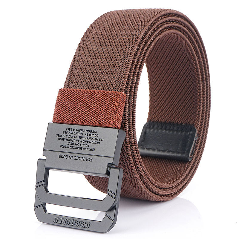 Men's Double Buckle Canvas Outdoor Sports Casual Belts