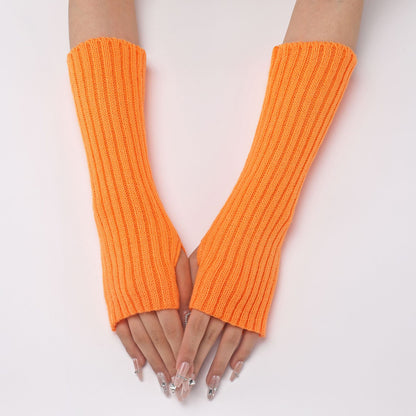 Women's & Men's Striped Wool Oversleeve Mid-length Knitted Warm Gloves