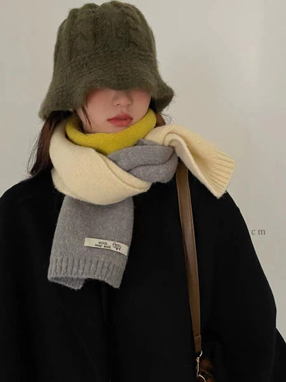 Women's & Men's Style Contrast Color Neck Protection Korean Cute Scarfs