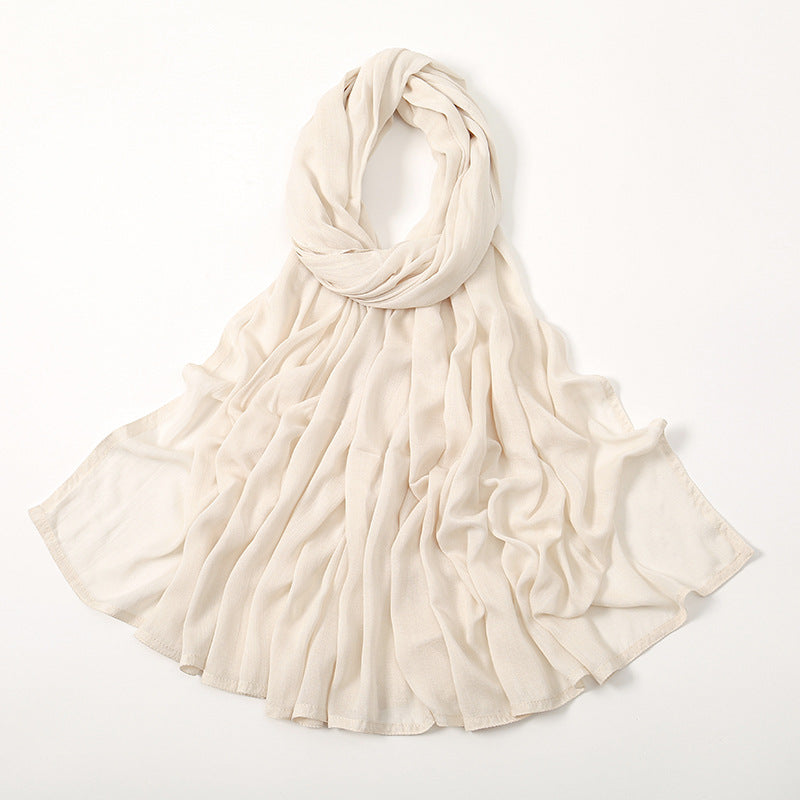 Malay Indonesian Rayon Monochrome Wide-brimmed Thin Scarfs