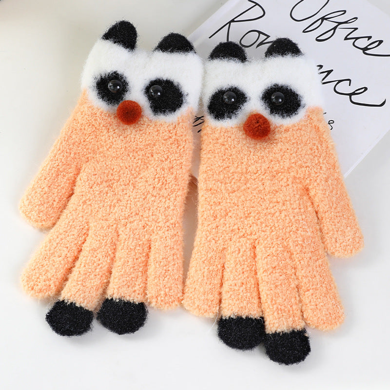 Cute Fleece-lined Thickened Warm Road Bike Gloves