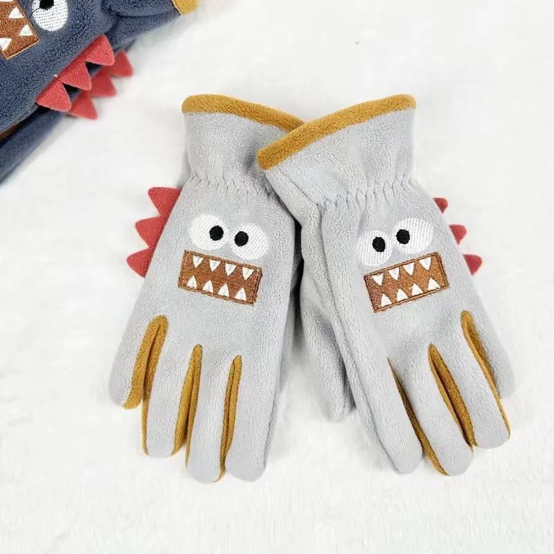 Children's Five Finger Cute Cartoon Little Shark Gloves