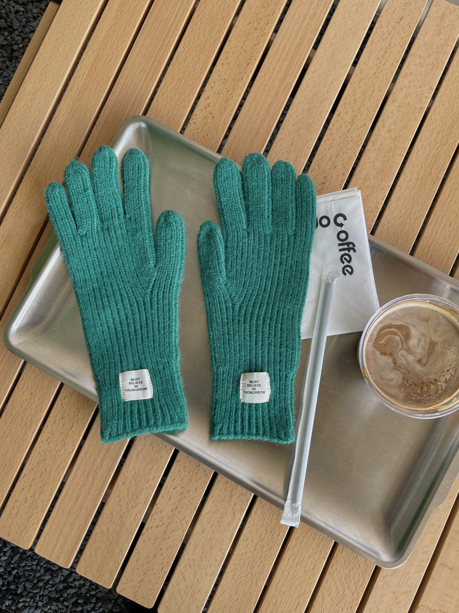 Women's Wool Knitted Cute Winter Warm Touch Gloves