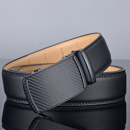 Men's Business Cowhide Automatic Buckle Embossing Belts