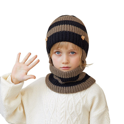 Children's Two-piece Set Winter Outdoor Earflaps Slipover Kids' Headwear