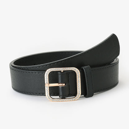 Women's Spring High-grade Fashion Alloy Square Buckle Casual Decorative Belts