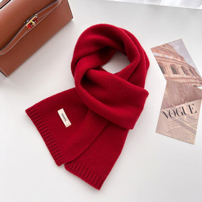 Australian Wool Long Winter Warm Knitted Solid Scarfs