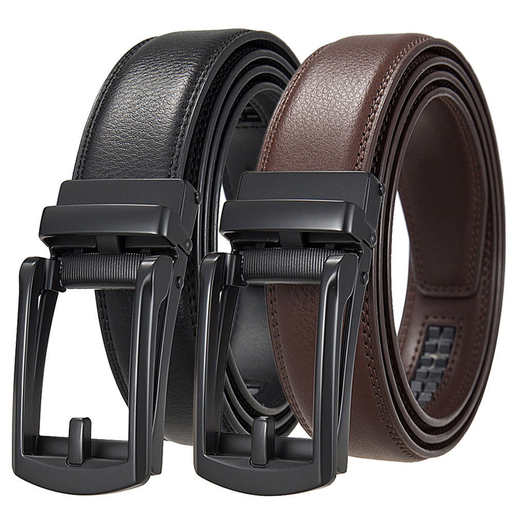 Men's Fashion Leather Automatic Buckle Cowhide Belts