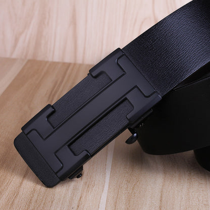 Men's Leather Toothless Automatic Buckle Waist Seal Belts