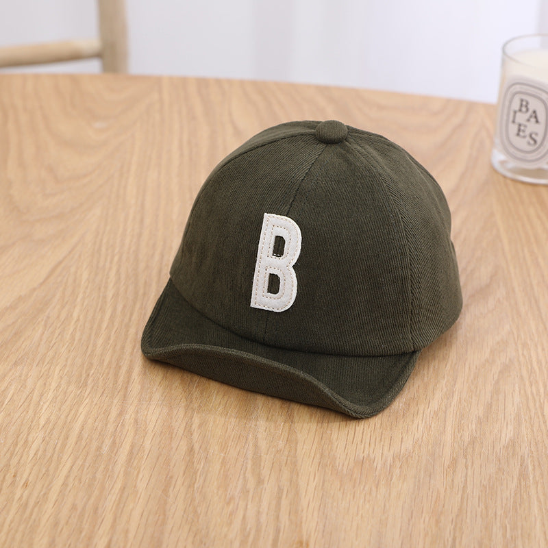 Children's Solid Color Letter Label Soft Brim Peaked Hip Hop Kids' Headwear