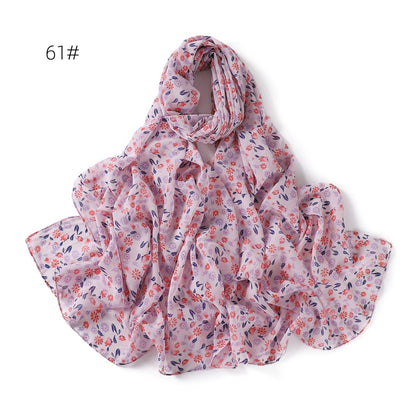 Small Floral Letter Sunscreen Shawl Pearl Scarfs