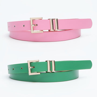 Women's Alloy Buckle Simple Dress Thin High-grade Belts