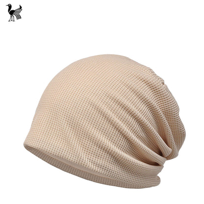 Women's Toque Thin Waffle Pure Color Cotton Fashion Hats & Caps