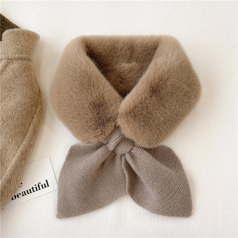 Stitching Furry Imitate Rex Rabbit Fur Scarfs