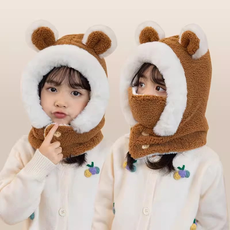 Children's Winter Boys Windproof Warm Plush Bonnet Kids' Headwear