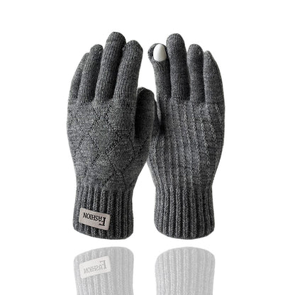 Men's Knitted Winter Warm Hollow Personality Open Finger Gloves