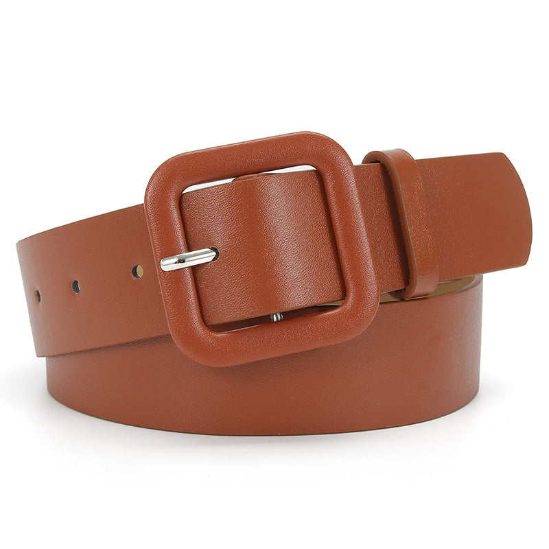 Women's Korean Style Square Buckle Candy Color Belts