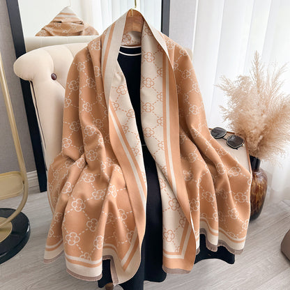 Women's Flower Short Beard Tassel Fashion Mid-length Scarfs