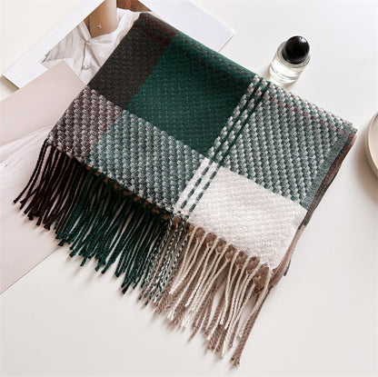 Nordic Style Large Plaid Warm Shawl Scarfs