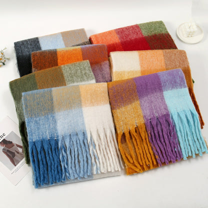 Winter Warm Thickened Thick Braid Tassel Scarfs