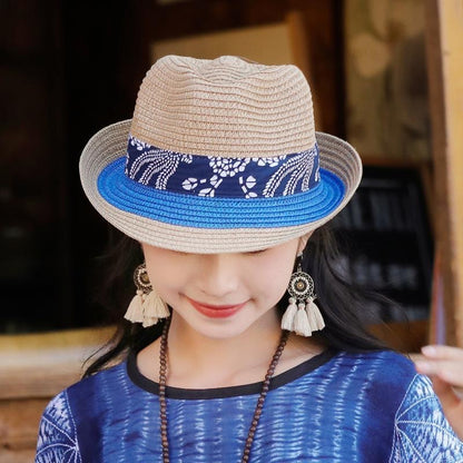 Women's Ethnic Style Big Brim Straw Hat Sun Protection Hats & Caps