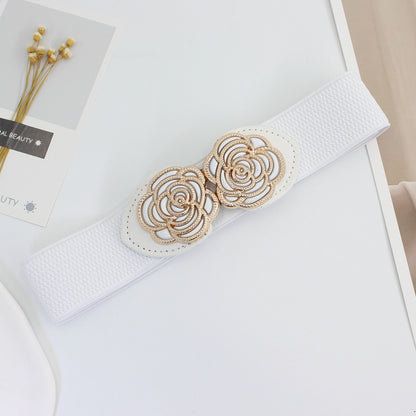 Of Buckles Elastic Waistband Ladies Decoration With Belts