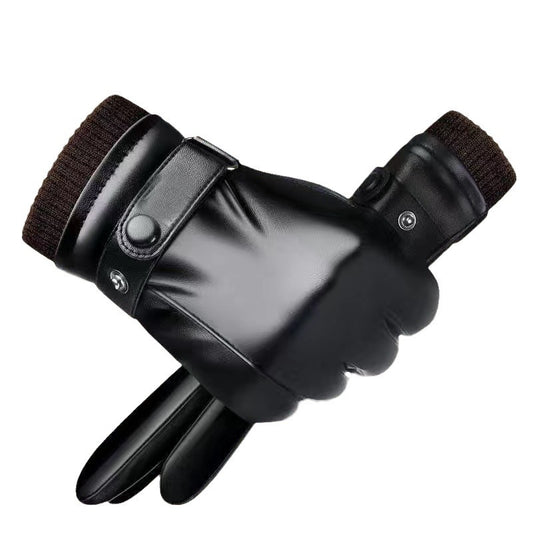 Men's Fleece Lined Padded Warm Keeping Riding Gloves