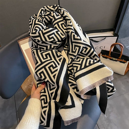 Women's Artificial Cashmere Korean Printed Elegant Warm Scarfs