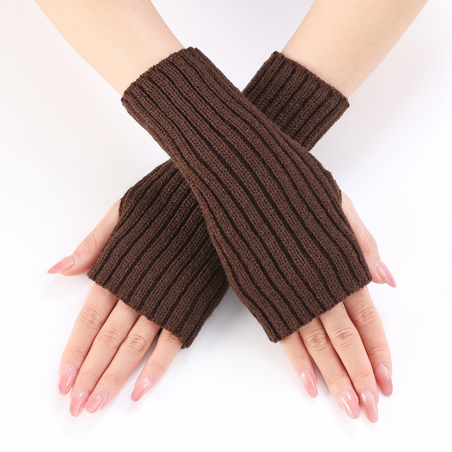 Women's Knitted Wool Fingerless Arm Sleeve Wrist Gloves