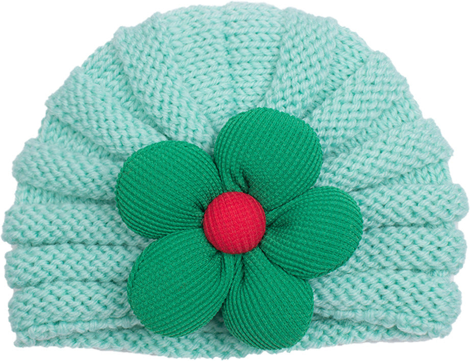 Children's Woolen Warm Comfortable Flower Sleeve Hat Kids' Headwear